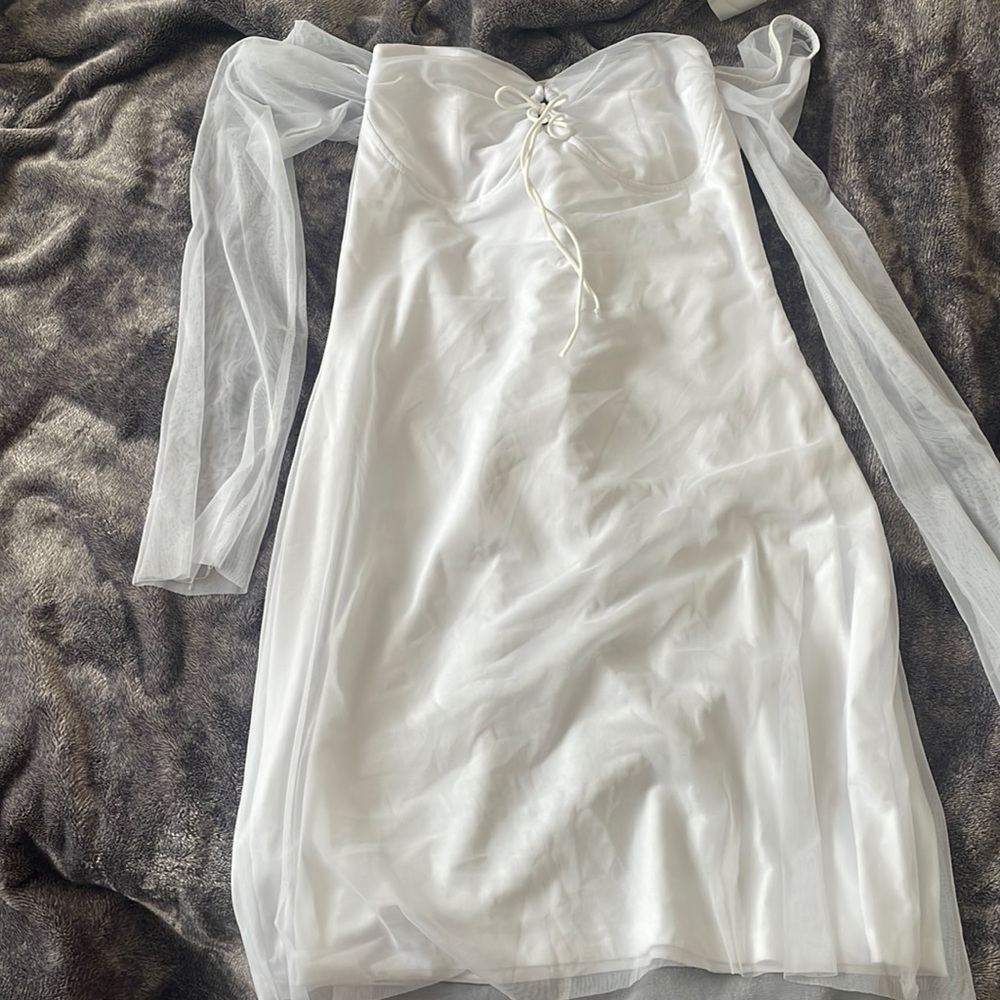 White Off the Shoulder mini dress